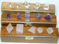 Platonic Solid Crystals Clear, Amethyst and Rose Quartz