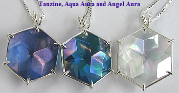 Tanzine Aura Flower of Life Crystal Pendant www.Celestial-Lights.com